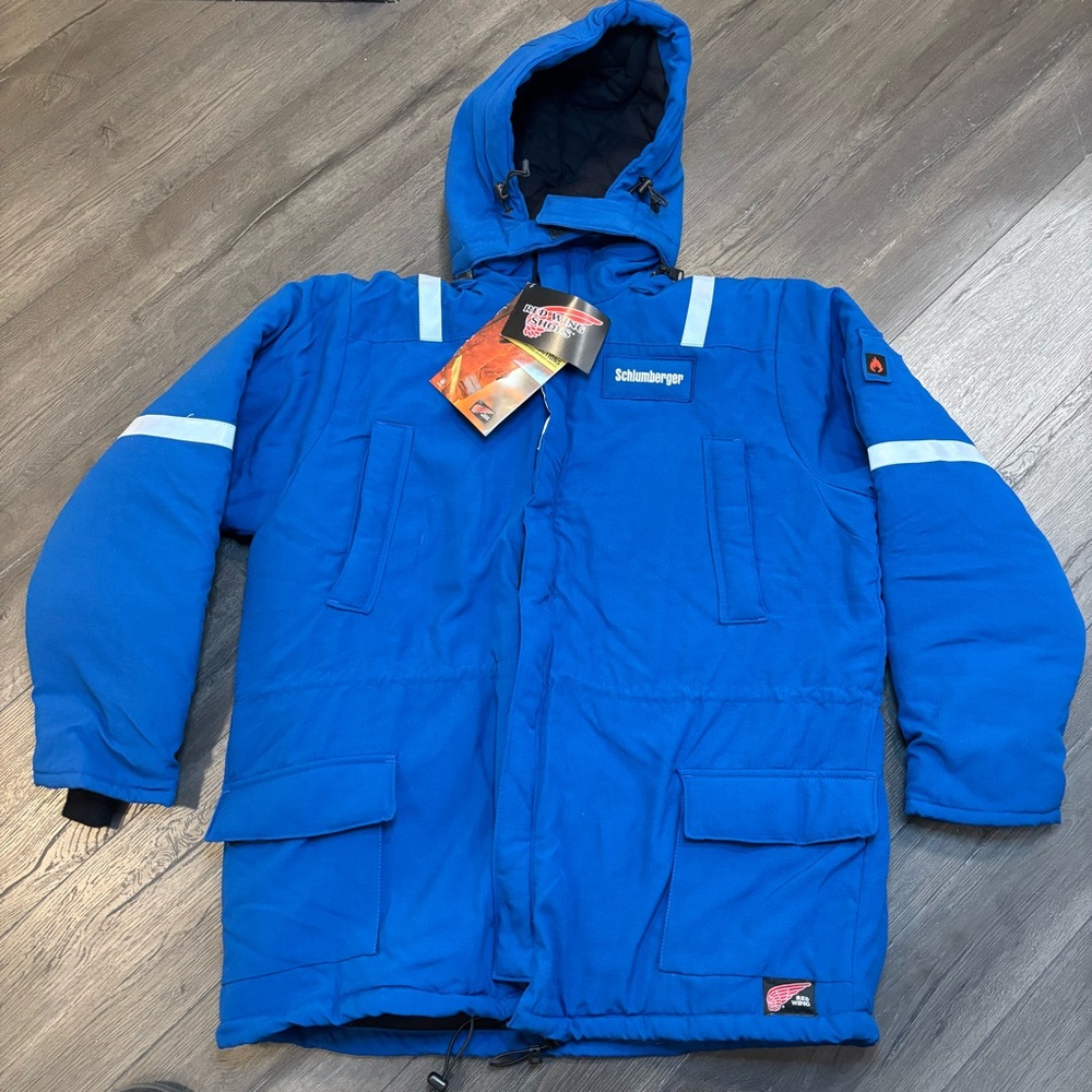 Red Wing FR Lined Jacket Men 3XL-R Safety Full Zip Workwear Blue Insulated